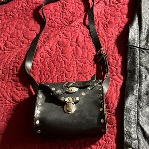 Black Leather Crossbody Bag